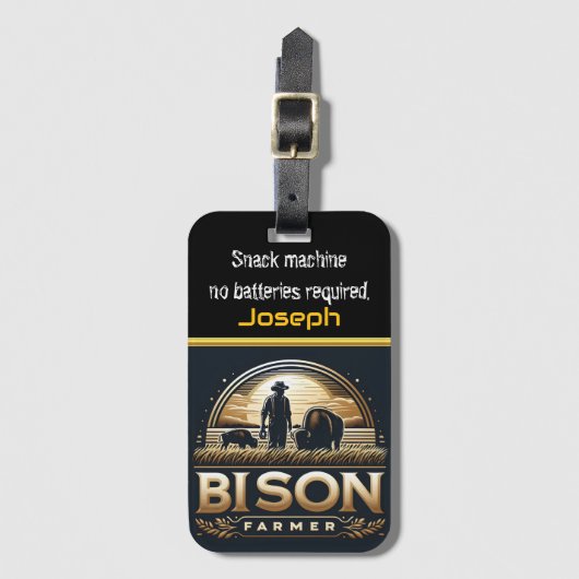 Buffalo Farmer blijft trots Bagagelabel (Voorkant (verticaal))