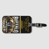 Buffalo Farmer is trots op zijn majestueuze bizon Bagagelabel (Voorkant (horizontaal))