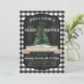 Buffalo Flannel Baby shower Kaart (Staand voorkant)