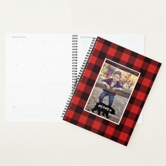 Buffalo Flannel Mama Beer Gepersonaliseerde foto Planner (Display)