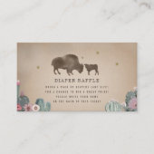 Buffalo Floral Baby shower Diaper Raffle Informatiekaartje (Voorkant)