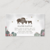 Buffalo Floral Cactus Baby shower Diaper Raffle Informatiekaartje (Voorkant)