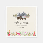 Buffalo Floral Mountains Girl Baby shower Servet (Voorkant)