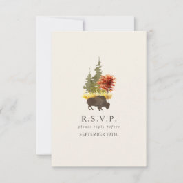 Buffalo Foliage Herfst herfst bruiloft RSVP Kaartje