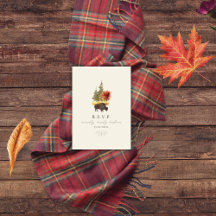 Buffalo Foliage Script Fall Wedding RSVP-kaart