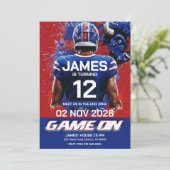 Buffalo Football Birthday Invitation Kaart (Staand voorkant)