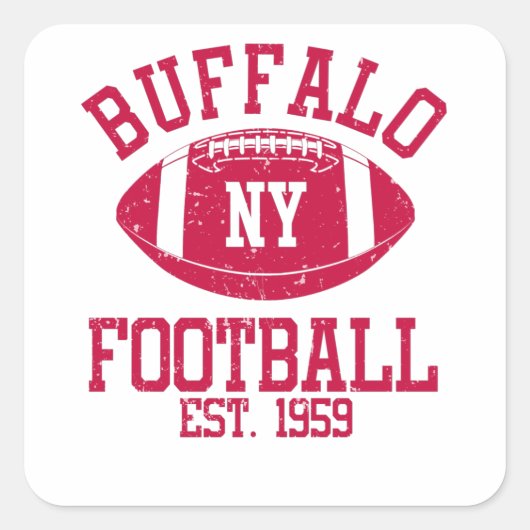 Buffalo Football Fan Gift Cadeau Idee Vierkante Sticker (Voorkant)