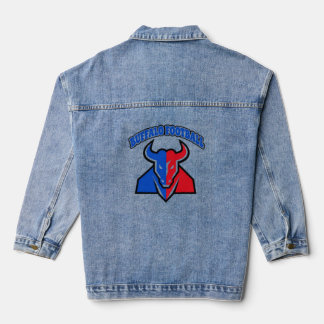 Buffalo Football Team Logo Krachtige Sport Stier M Denim Jacket