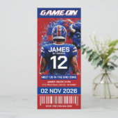 Buffalo Football Ticket Birthday Invitation (Staand voorkant)