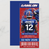 Buffalo Football Ticket Birthday Invitation (Voorkant / Achterkant)