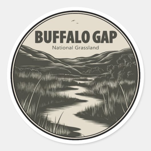 Buffalo Gap National Grassland Stream Ronde Sticker (Voorkant)