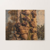 Buffalo Gathering: een rustige puzzel (Horizontaal)