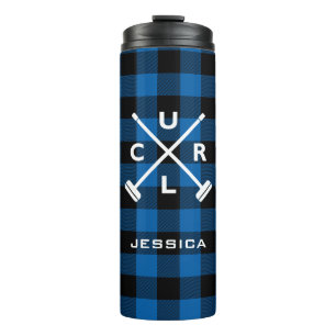 Buffalo Gedekte bezems Thermal Tumbler Blue Thermosbeker