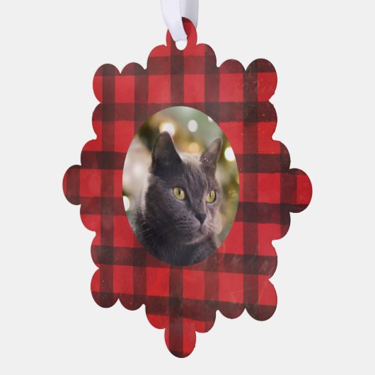 Buffalo Gepersonaliseerd met je kat Ornament Kaart (Links)