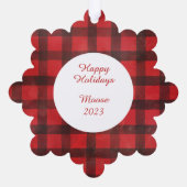 Buffalo Gepersonaliseerd met je kat Ornament Kaart (Achterkant)