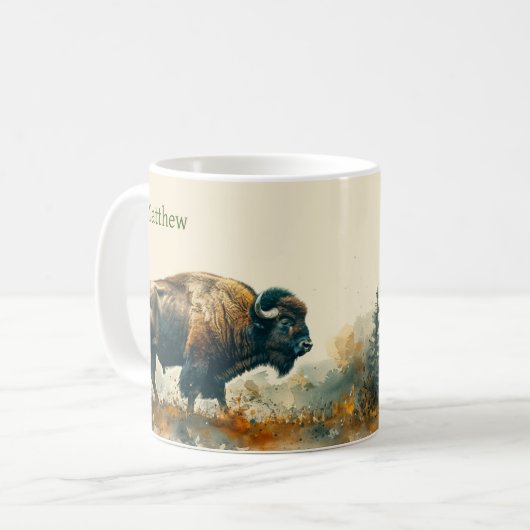 Buffalo gepersonaliseerde koffie Mok (Voorkant links)