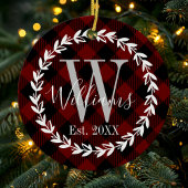 Buffalo Geplaatste monogram naam Kerstmis Keramisch Ornament