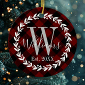 Buffalo Geplaatste monogram naam Kerstmis Keramisch Ornament