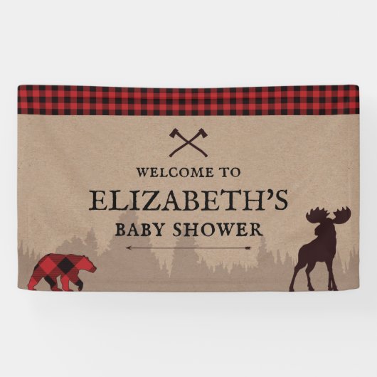 Buffalo Geplakt Baby shower met berlijn Welkomstte Spandoek (Horizontaal)