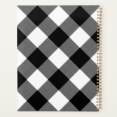 Buffalo Geplakt monogram Naam zwart wit Planner (Achterkant)