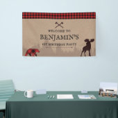 Buffalo geplakt op bumberjack Birthday Welkomsttek Spandoek (Beurs)