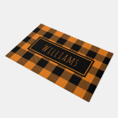 Buffalo Geplakt Sinaasappel en zwarte aangepaste n Deurmat (Schuin)