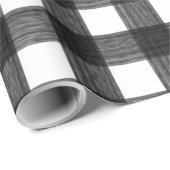 Buffalo Geplakte zwarte en witte Waterverf Cadeaupapier (Rol Hoek)