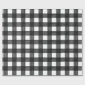 Buffalo Geplakte zwarte en witte Waterverf Cadeaupapier (Vlak)