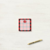 Buffalo geruit rood en zwart geruit esdoornblad post-it® notes (Op bureau)