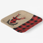 Buffalo geruit rood Landbouw hert Papieren Bordje (Gebogen)