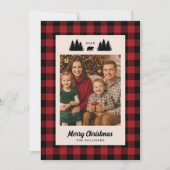 Buffalo geruite bos foto feestdagenkaart (Voorkant)