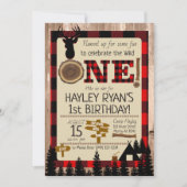 Buffalo geruite flanel Wild One Hert 1e verjaardag Kaart (Voorkant)