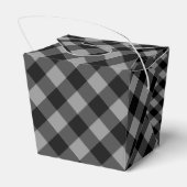Buffalo geruite grijze zwarte geschenkdozen bedankdoosjes (Achterkant)