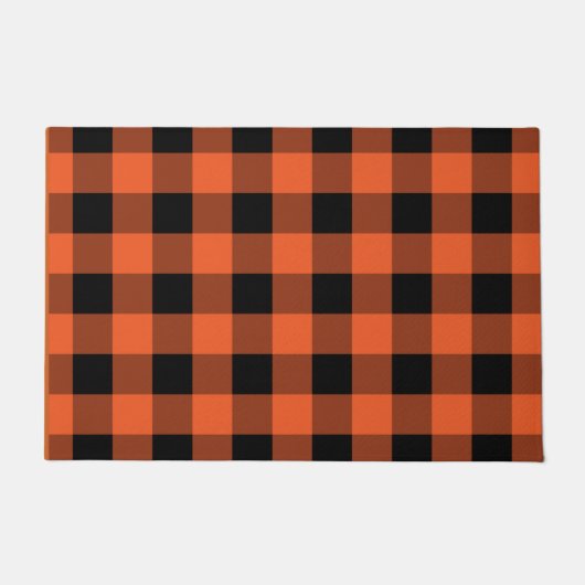 Buffalo geruite herfst oranje zwart deurmat (Voorkant)