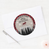 Buffalo geruite houtvester bedankt ronde sticker (Envelop)
