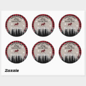Buffalo geruite houtvester bedankt ronde sticker (Vel)
