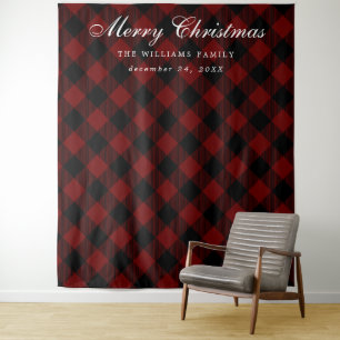 Buffalo geruite kerst foto booth achtergrond wandkleed