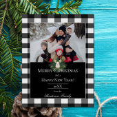 Buffalo geruite kerst(re)rendier kerstfoto feestdagenkaart