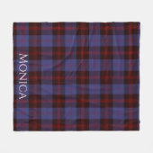 Buffalo geruite navyblauw rood monogram naam fleece deken (Voorkant (Horizontaal))
