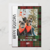 Buffalo geruite platte kerstkaart (Voorkant)