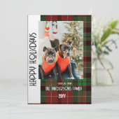 Buffalo geruite platte kerstkaart (Staand voorkant)