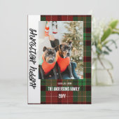 Buffalo geruite platte kerstkaart (Staand voorkant)