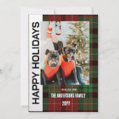 Buffalo geruite platte kerstkaart (Voorkant)