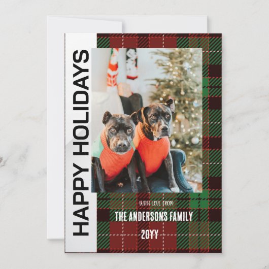 Buffalo geruite platte kerstkaart (Voorkant)