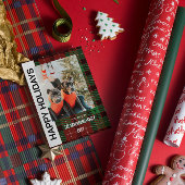 Buffalo geruite platte kerstkaart