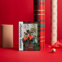 Buffalo geruite platte kerstkaart