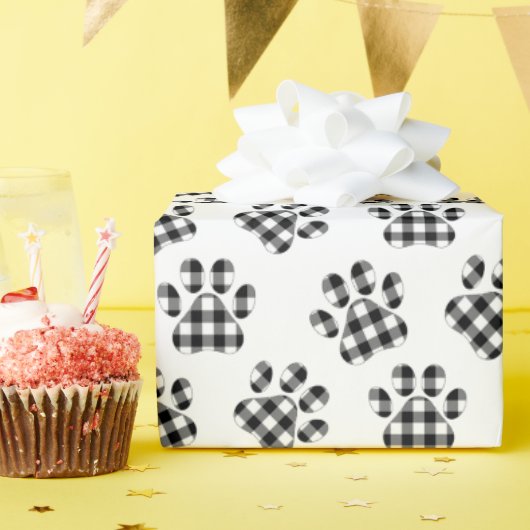 Buffalo geruite pootafdruk cadeaupapier (Verjaardagsfeest)