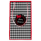 Buffalo geruite rode strik Kerstmis Klein Cadeauzakje (Voorkant)