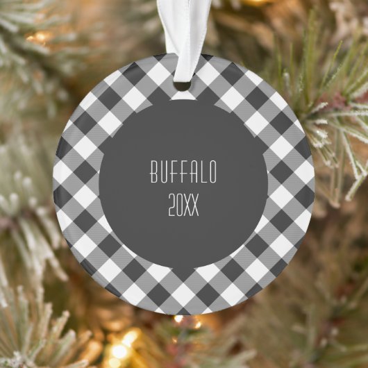 Buffalo geruite wit en zwart Schotse ruit Ornament (Boom)