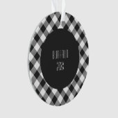 Buffalo geruite wit en zwart Schotse ruit Ornament (voorkant)